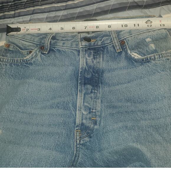 UO BDG (26x27) Vintage Wide High Rise Jeans Skater Distressed Stiff Button Fly - Picture 7 of 10